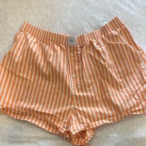 Orange and White Striped Shorts